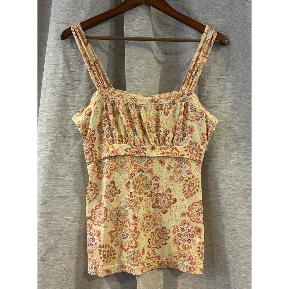 Self Esteem Y2K Babydoll Tank Med Floral Empire Waist Coquette Milkmaid Yellow